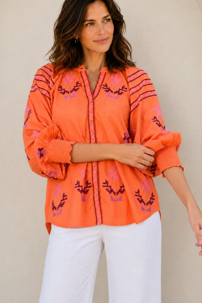Azure and Indigo Clementine Oversized Shirt - Mango