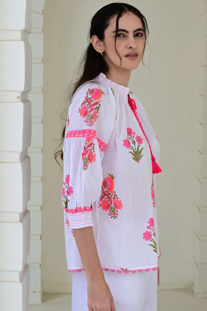 Azure and Indigo Tutti Frutti Blouse - Pink