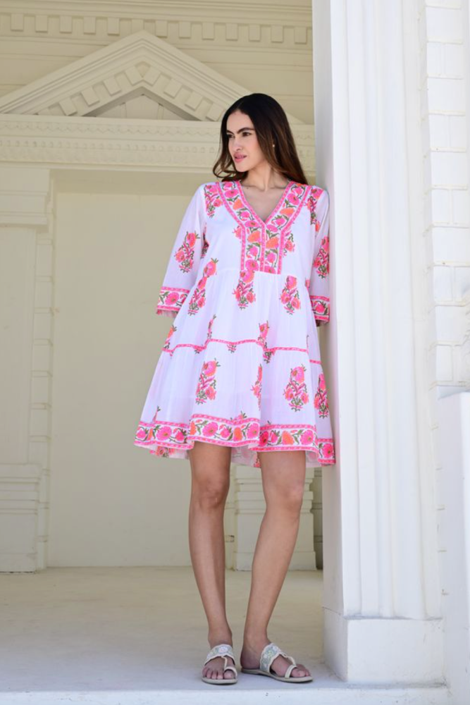 Azure and Indigo Tutti Frutti Swing Dress - Pink