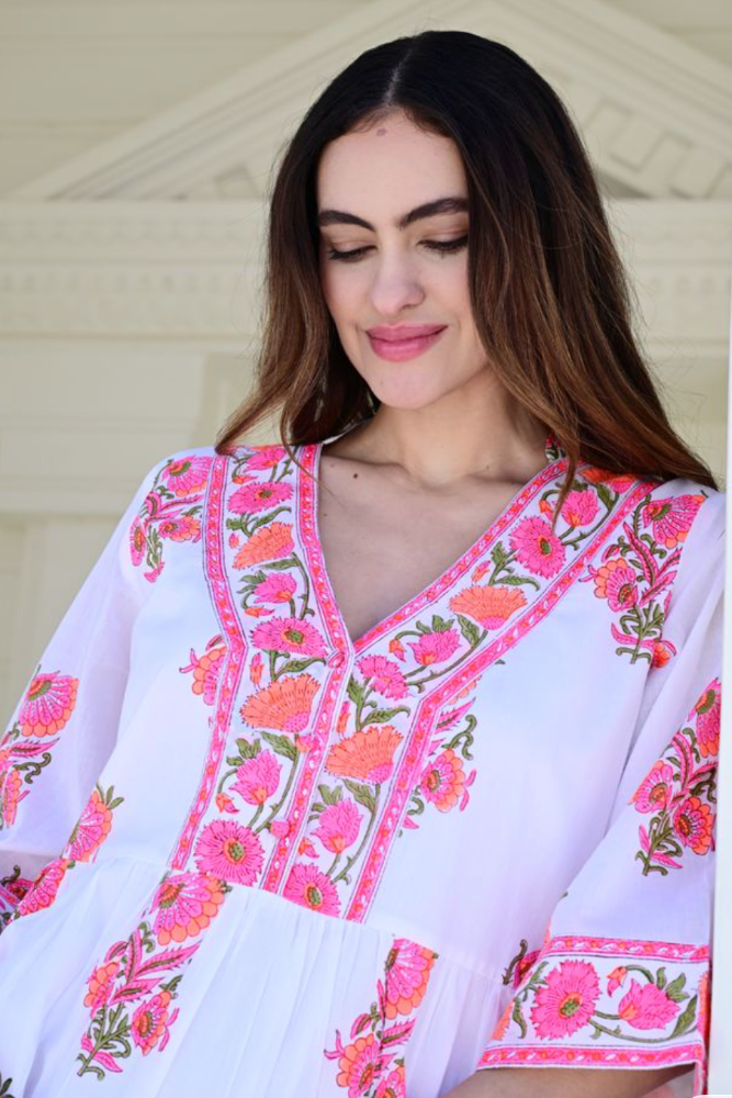 Azure and Indigo Tutti Frutti Swing Dress - Pink