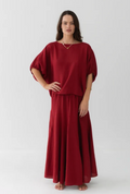 Lilly Pilly Tina Linen Top - Cherry