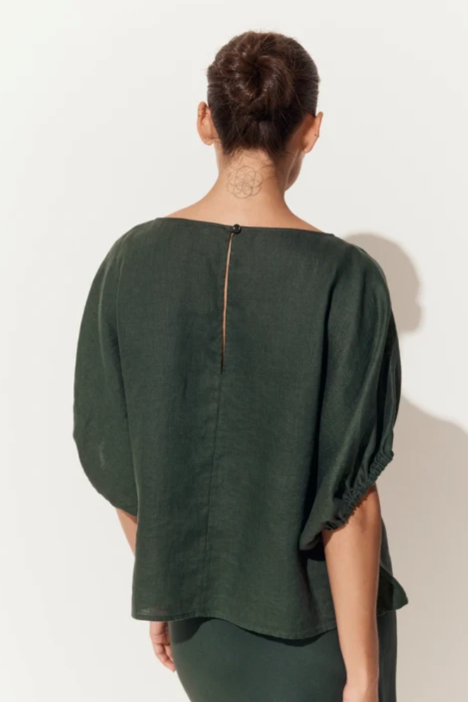 Lilly Pilly Tina Linen Top - Forest