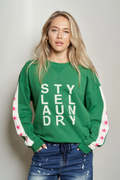 Style Laundry Stars & Logo Sweat - Green