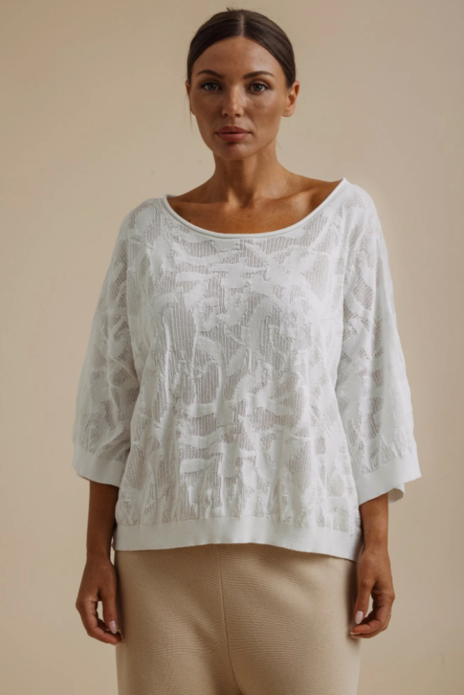 Talamaya Paradis Jacquard Pullover - Salt