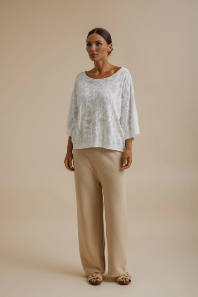 Talamaya Paradis Jacquard Pullover - Salt