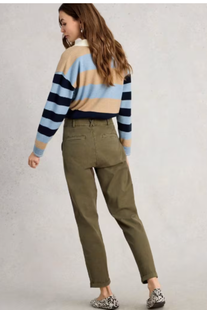 White Stuff Twister Chino Trouser - Khaki Green1.png
