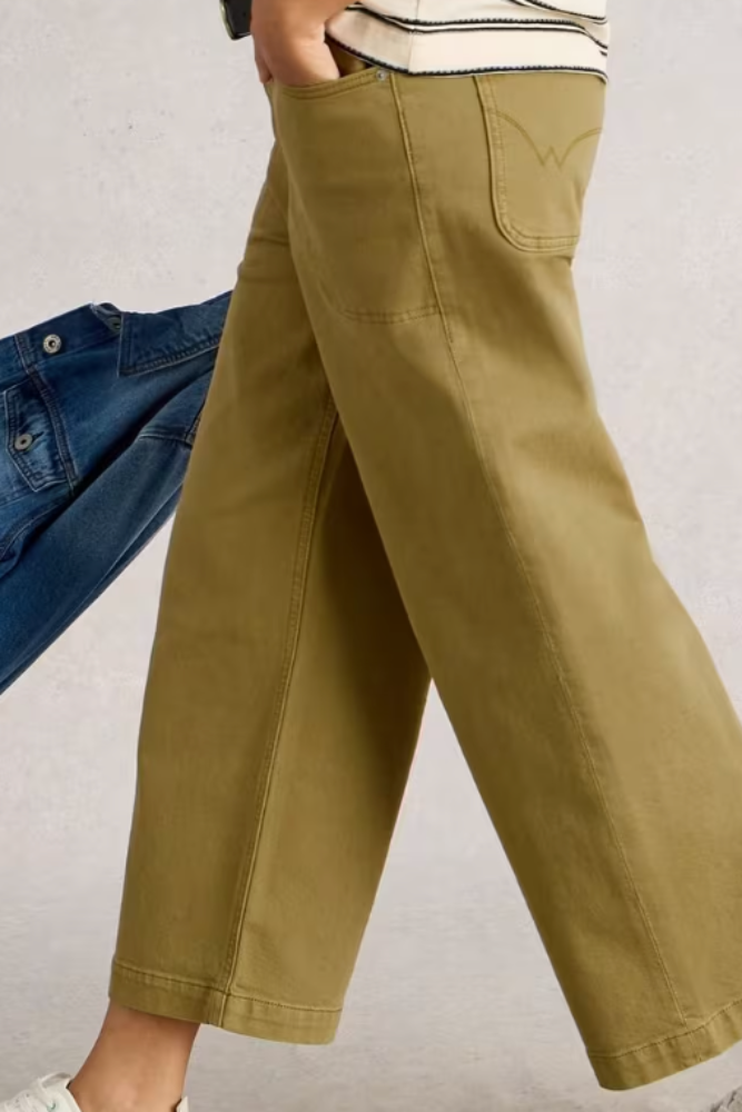 White Stuff Tia Wide Leg Crop Jean - Khaki Green1.png