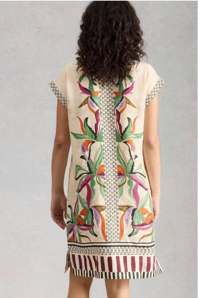 White Stuff Jilly Linen Dress Natural Print1.png