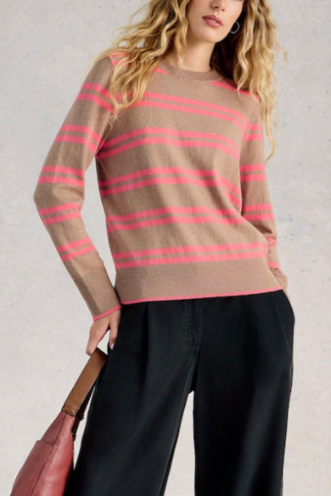 White Stuff Katie Stripe Jumper -  Natural Multi.png