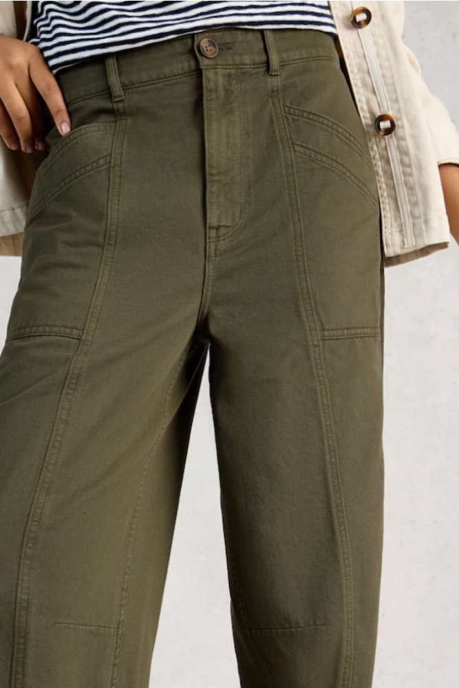 White Stuff Aubrey Barrel Trouser - Khaki Green2.png