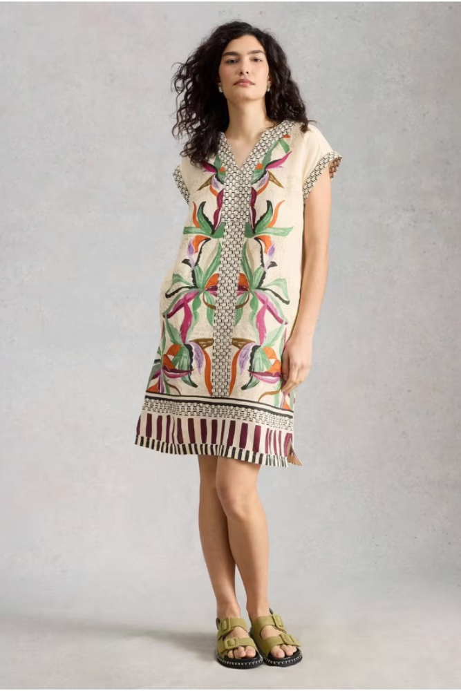 White Stuff Jilly Linen Dress Natural Print.png