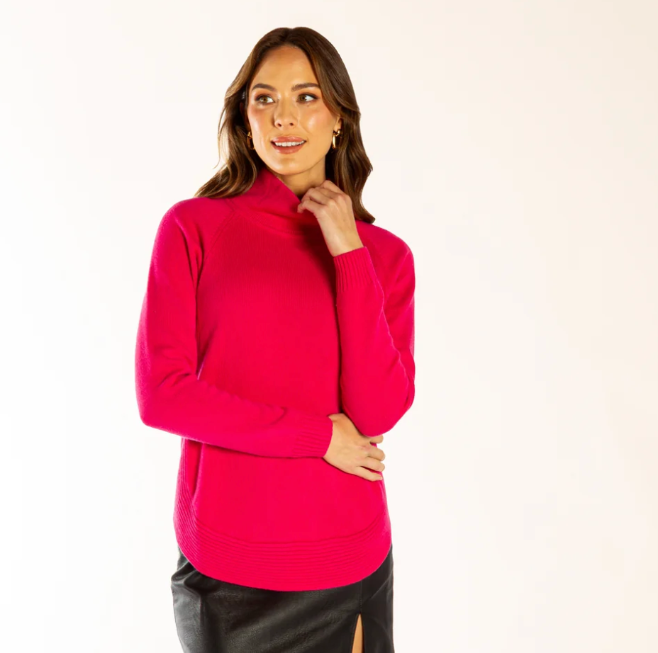 Bow & Arrow Hot Pink Funnel Neck.png