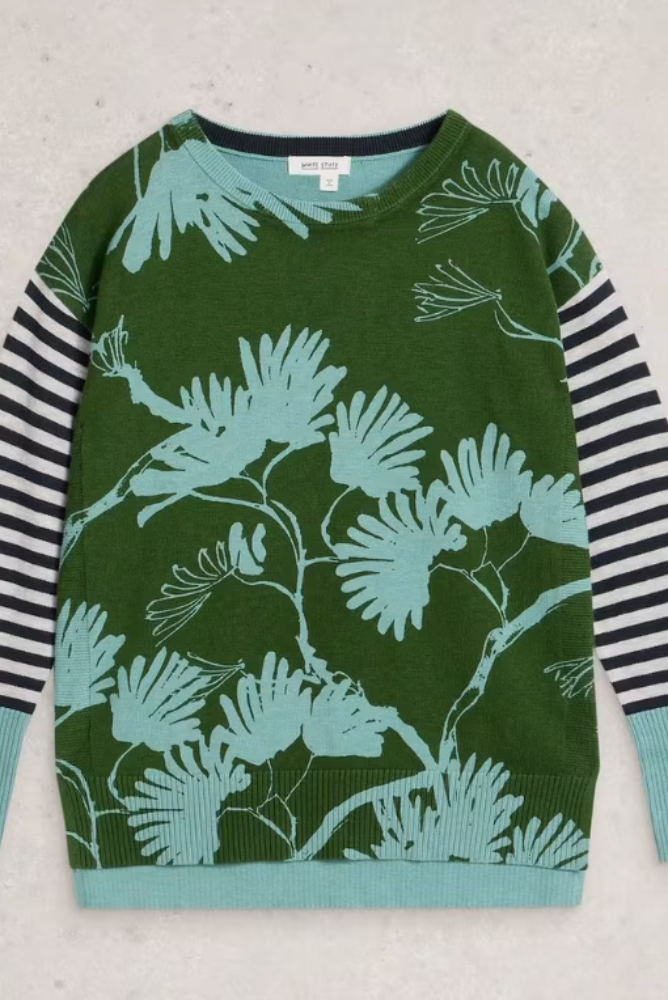 White Stuff Olive Print Jumper - Green Print1.png