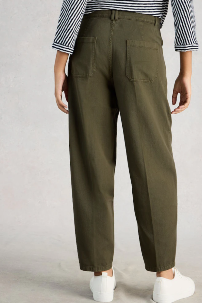 White Stuff Aubrey Barrel Trouser - Khaki Green1.png