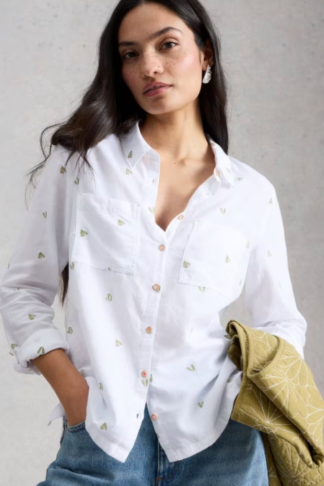 White Stuff Sophie Organic Cotton Shirt - Ivory Multi.png