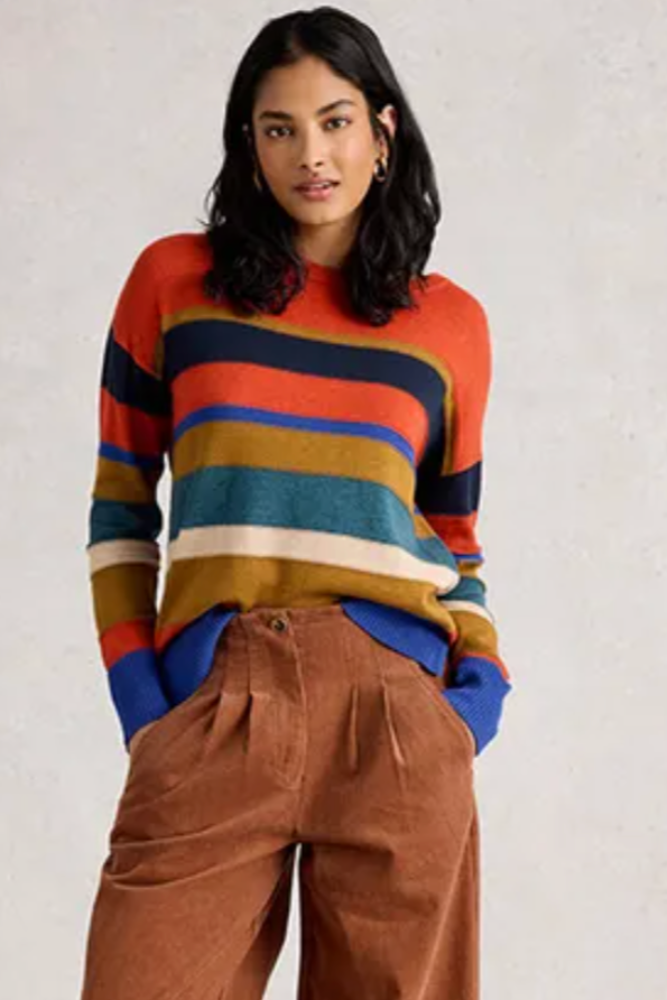 White Stuff Olive Stitch Stripe Jumper - Red Multi.png