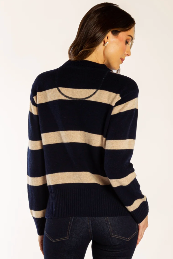 Bow & Arrow Navy Latte Boxy Crew Neck1.png