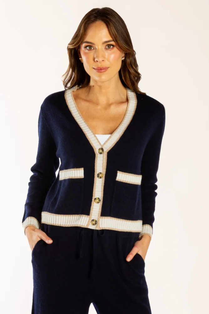 Bow & Arrow Navy Cardigan .png