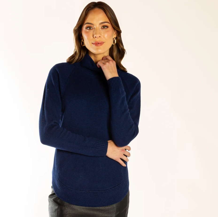 Bow & Arrow Ink Blue Funnel Neck.png