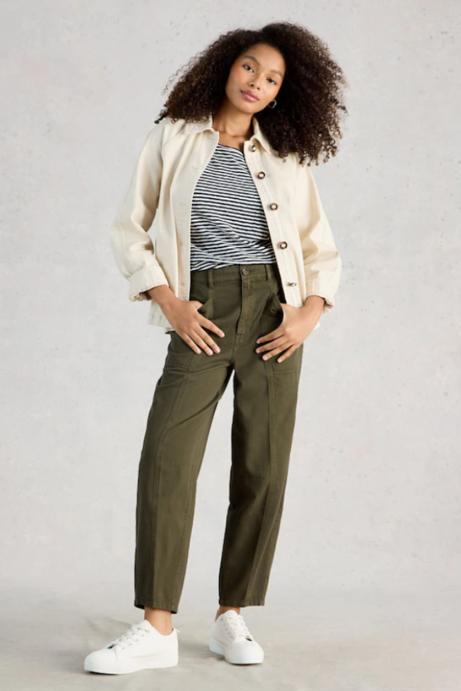White Stuff Aubrey Barrel Trouser - Khaki Green.png