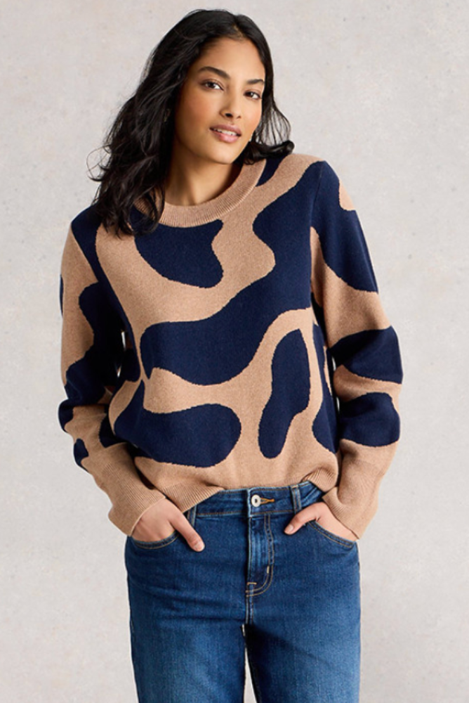 White Stuff Katie Abstract Jumper - Natural Multi.png