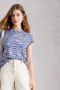 White Stuff Rowan Linen Tee Blue Print.png